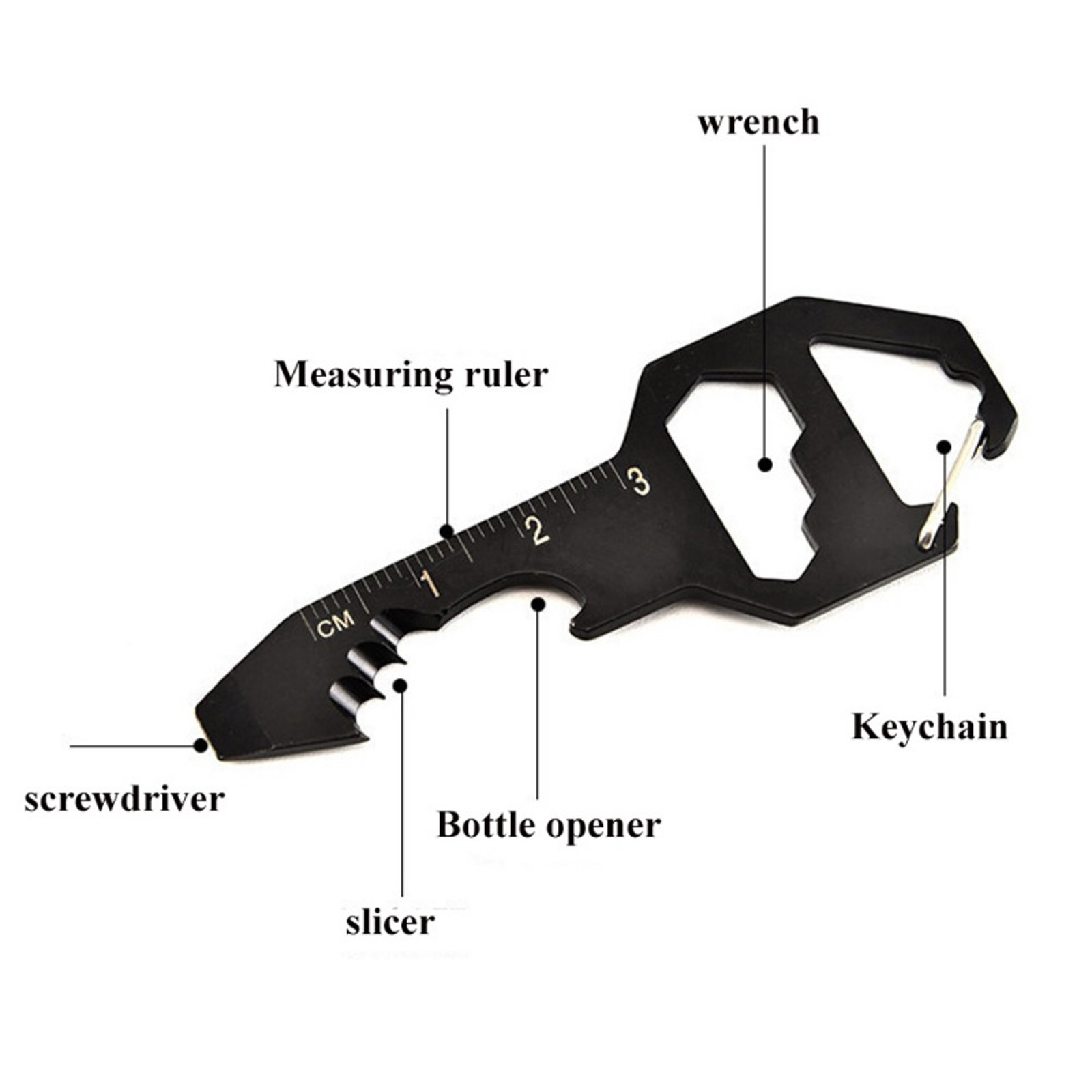 General tool card stainless steel keychain tactical key opener