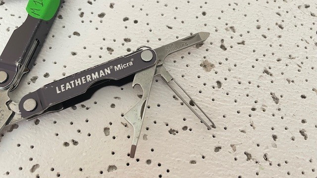 Leatherman Micra Scissors Knife Tweezers File Black Anodized Aluminum Multi tool