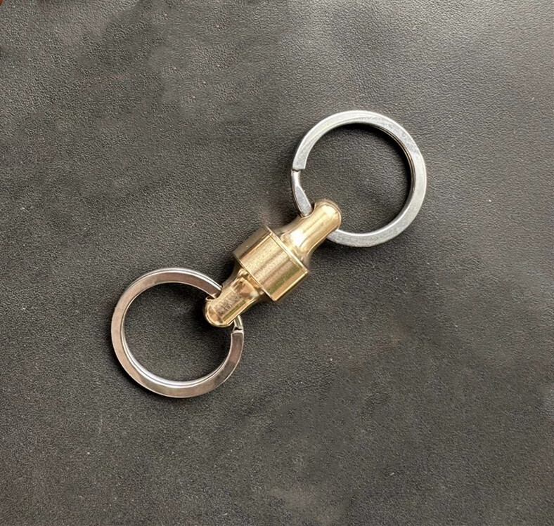 EDC Titanium Alloy Brass Quick Release Detachable Keychain Portable Key Ring