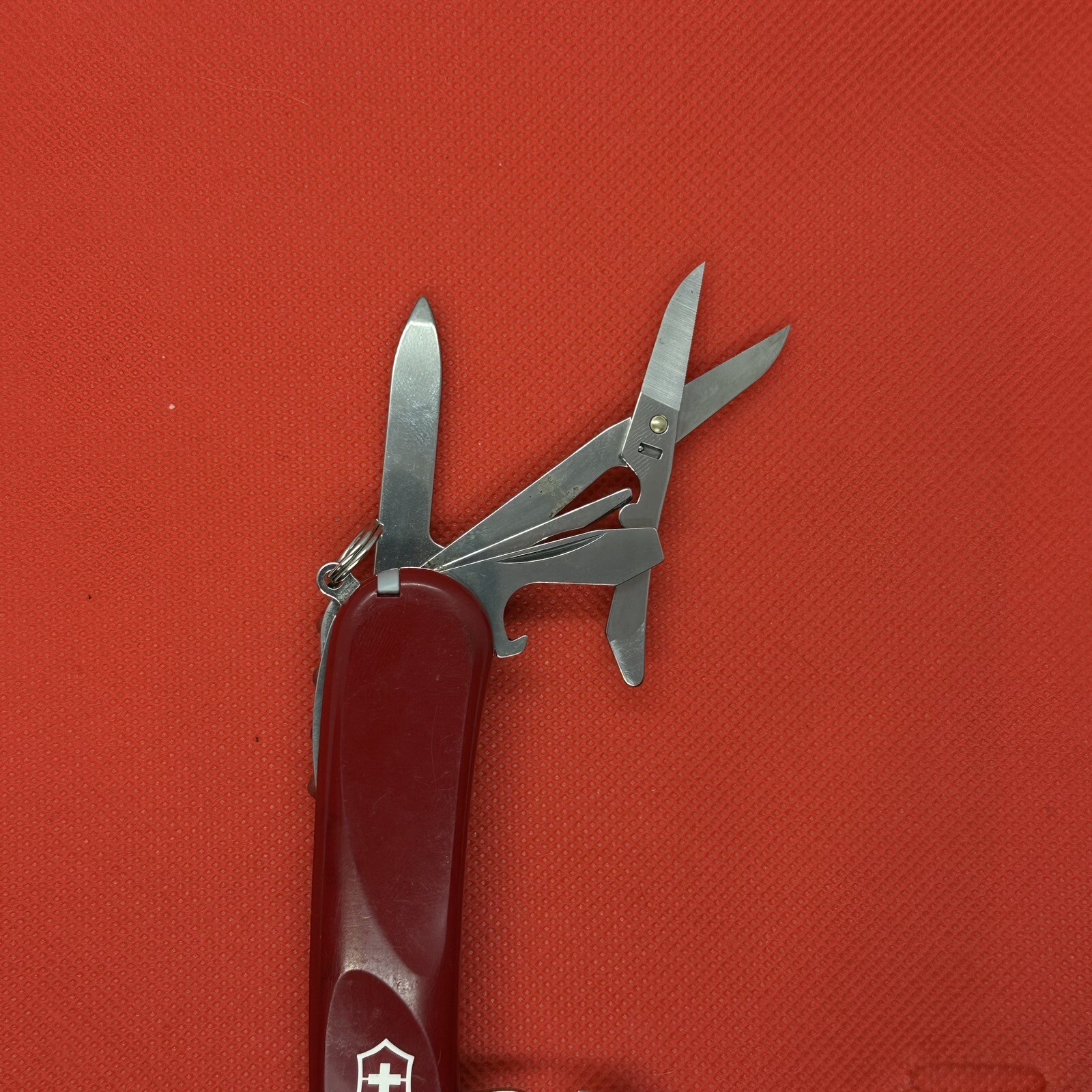 Red Victorinox Delemont Evolution 14 Swiss Army Knife- hunt, hike, fish, EDC!