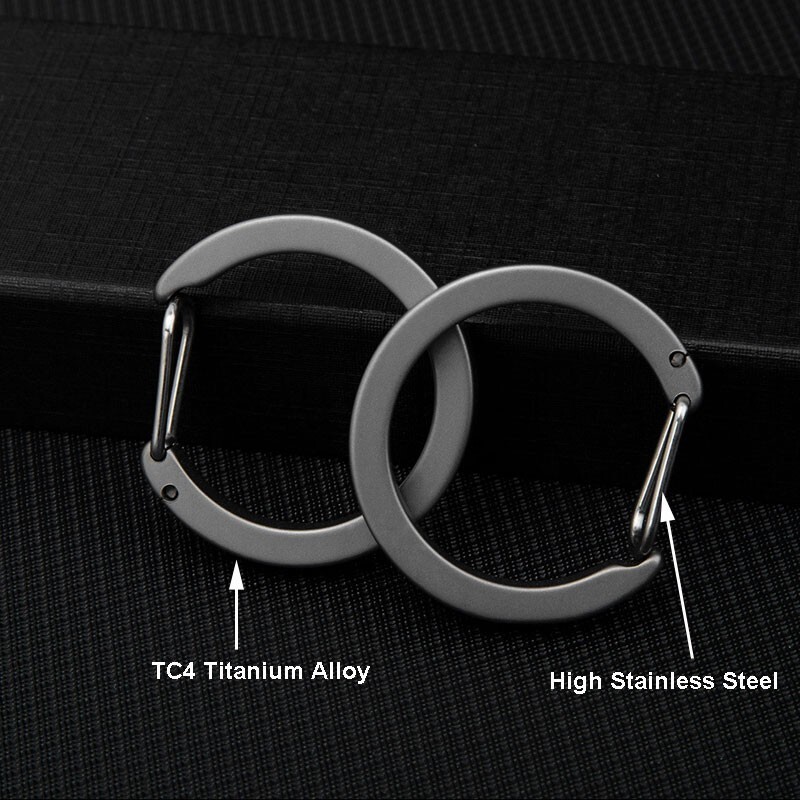 Titanium Alloy Keychain Carabiner Outdoor Travel Size Mechanical Fast Buckle EDC