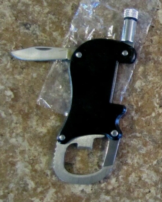 Lot 5 Mini Bright Micro Light Flashlight Pocket Knife Bottle Opener Clip on Hook