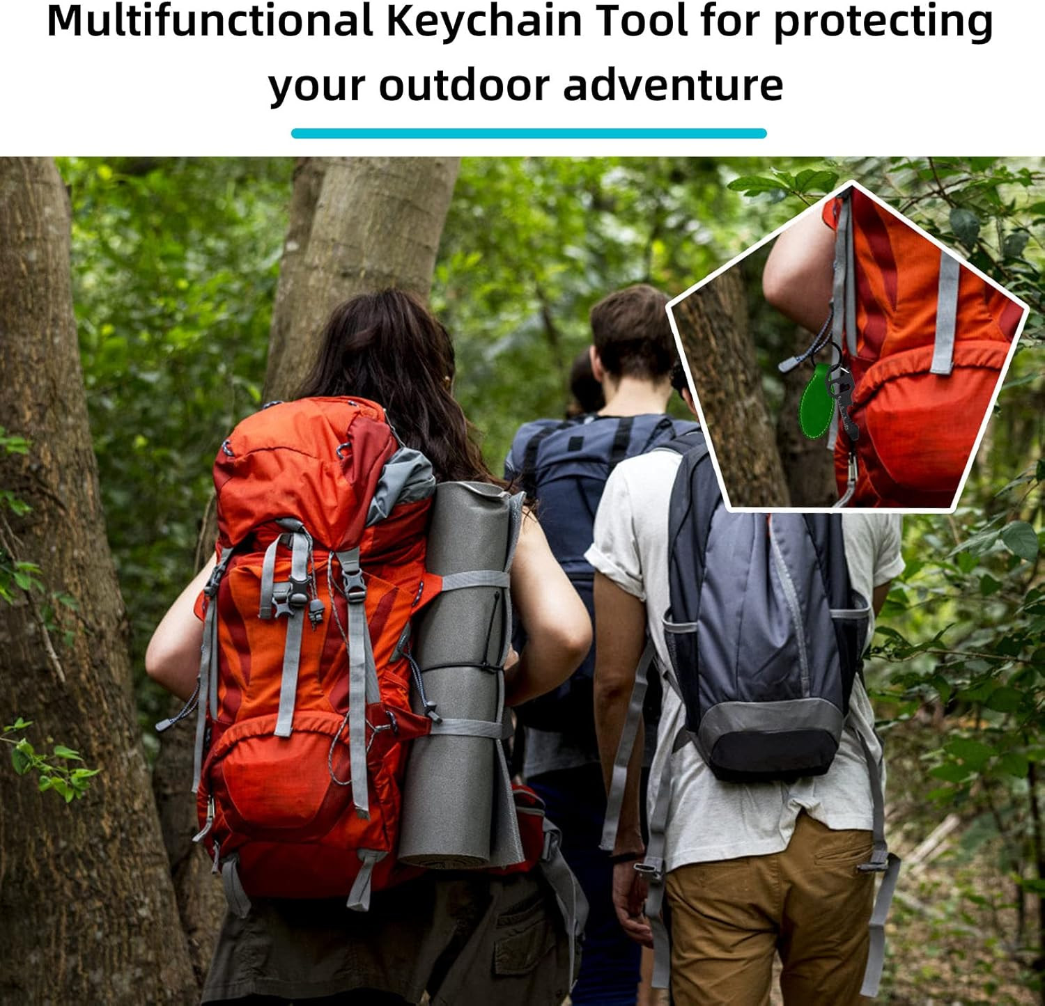 Keychain Bottle Opener Multi Tool, 2 Pcs 6-In-1 Keychain Pocket Tool for Bottle