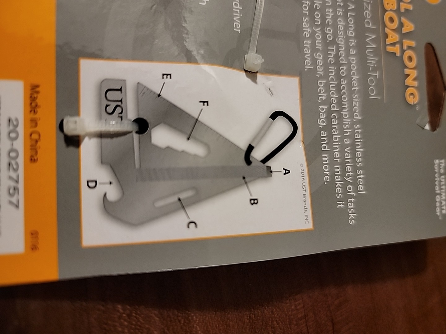UST Tool-A-Long Sailboat Multi-tool Keychain Screwdriver File Hex Ruler File