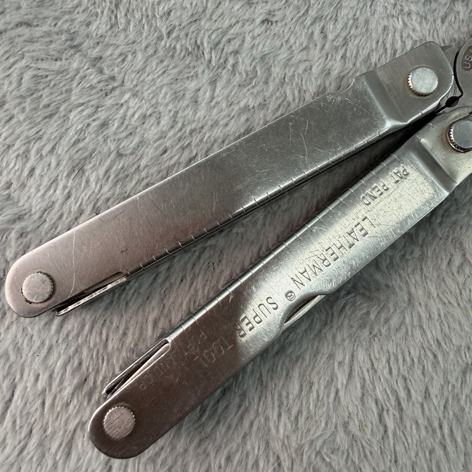 Vtg 1995 Leatherman Super Multi Tool 2 Blade Original Leather Case B501