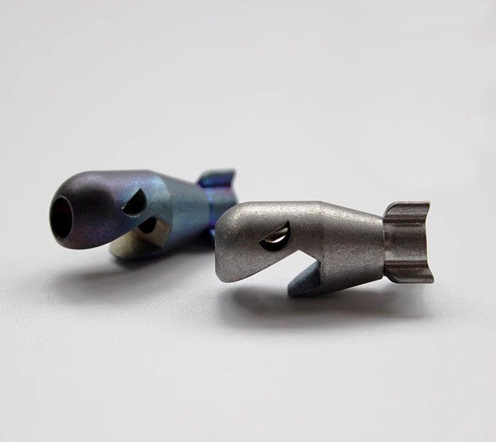 EDC Titanium Shark Knife Bead Bottle Opener Key chain Beadwork Pendant Bead DIY
