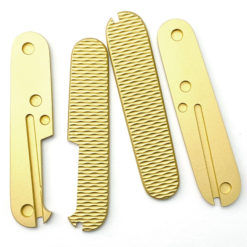 1PAIR Custom Made DIY Brass Handle Scales for 91mm Victorinox