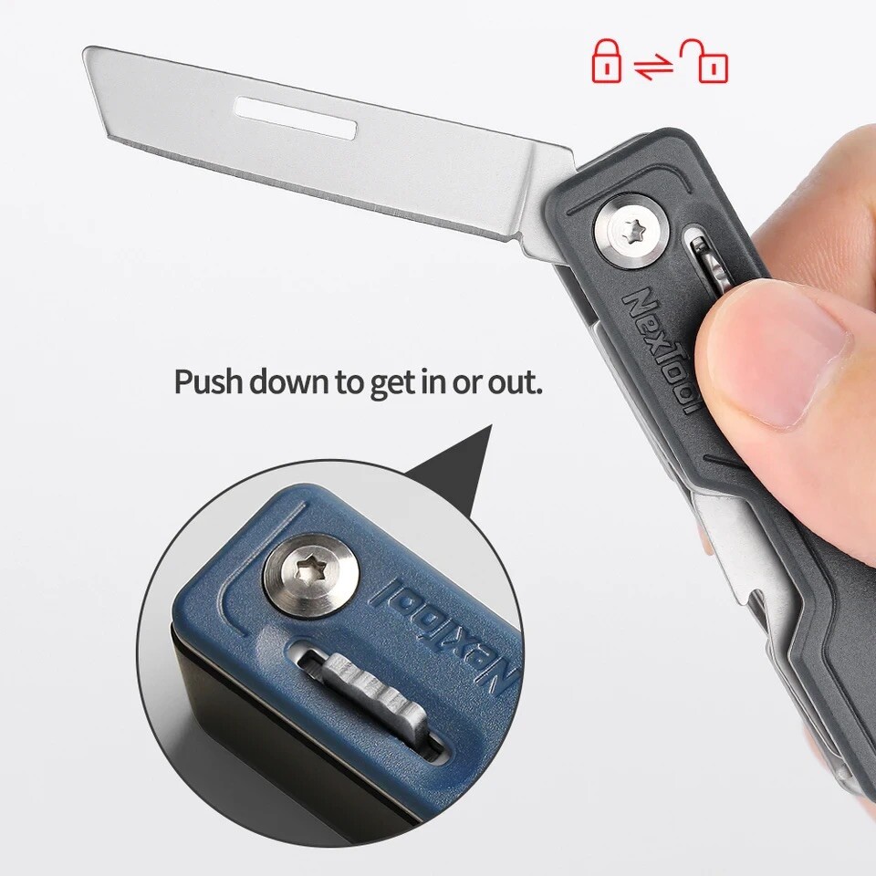 NexTool New 10-IN-1 Mini Folding Pocket Knife Hand Tools Survival Edc Multi Tool