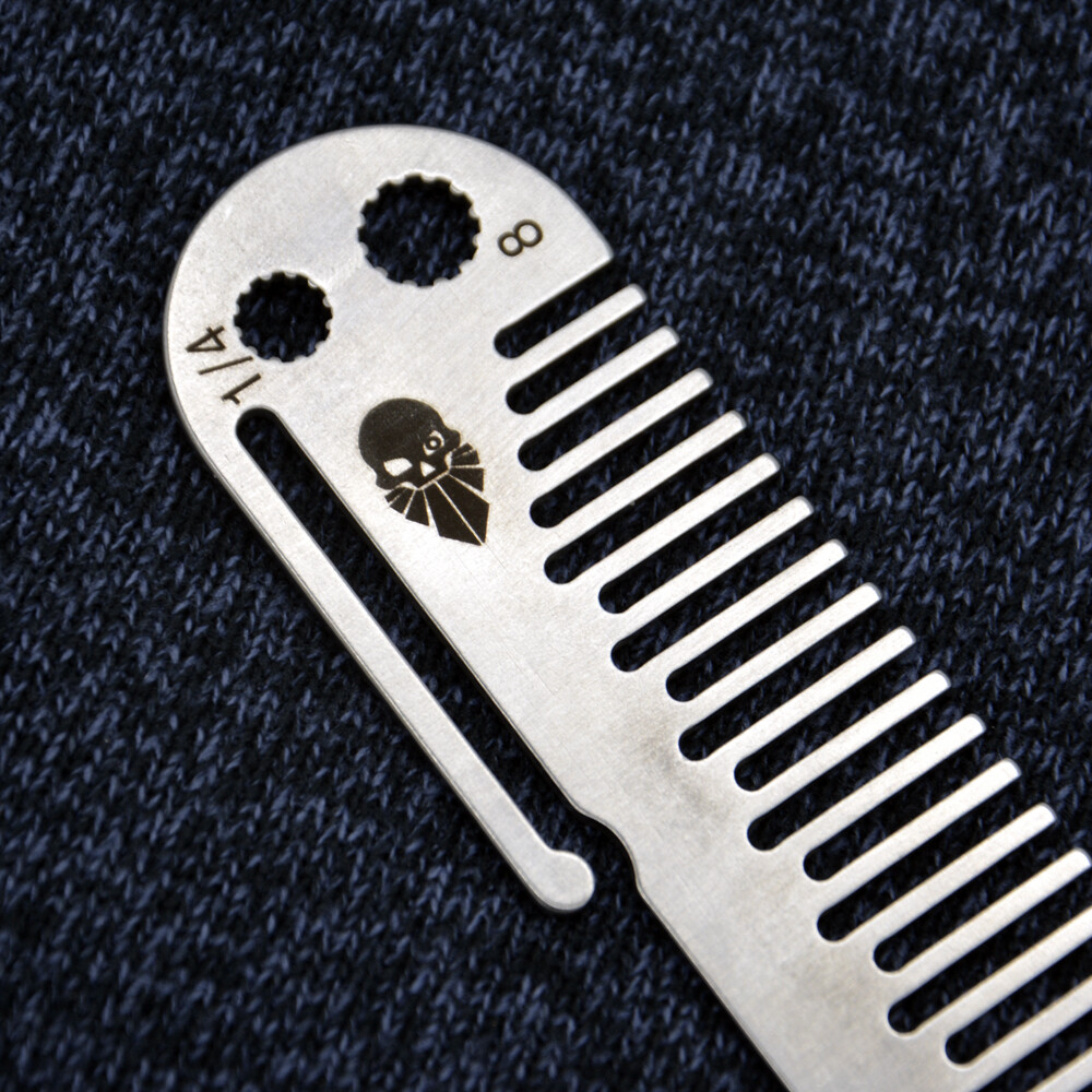 Tactical Beard Comb Stainless Steel Multitool Redneck MOLLE Outdoor EDC Tools