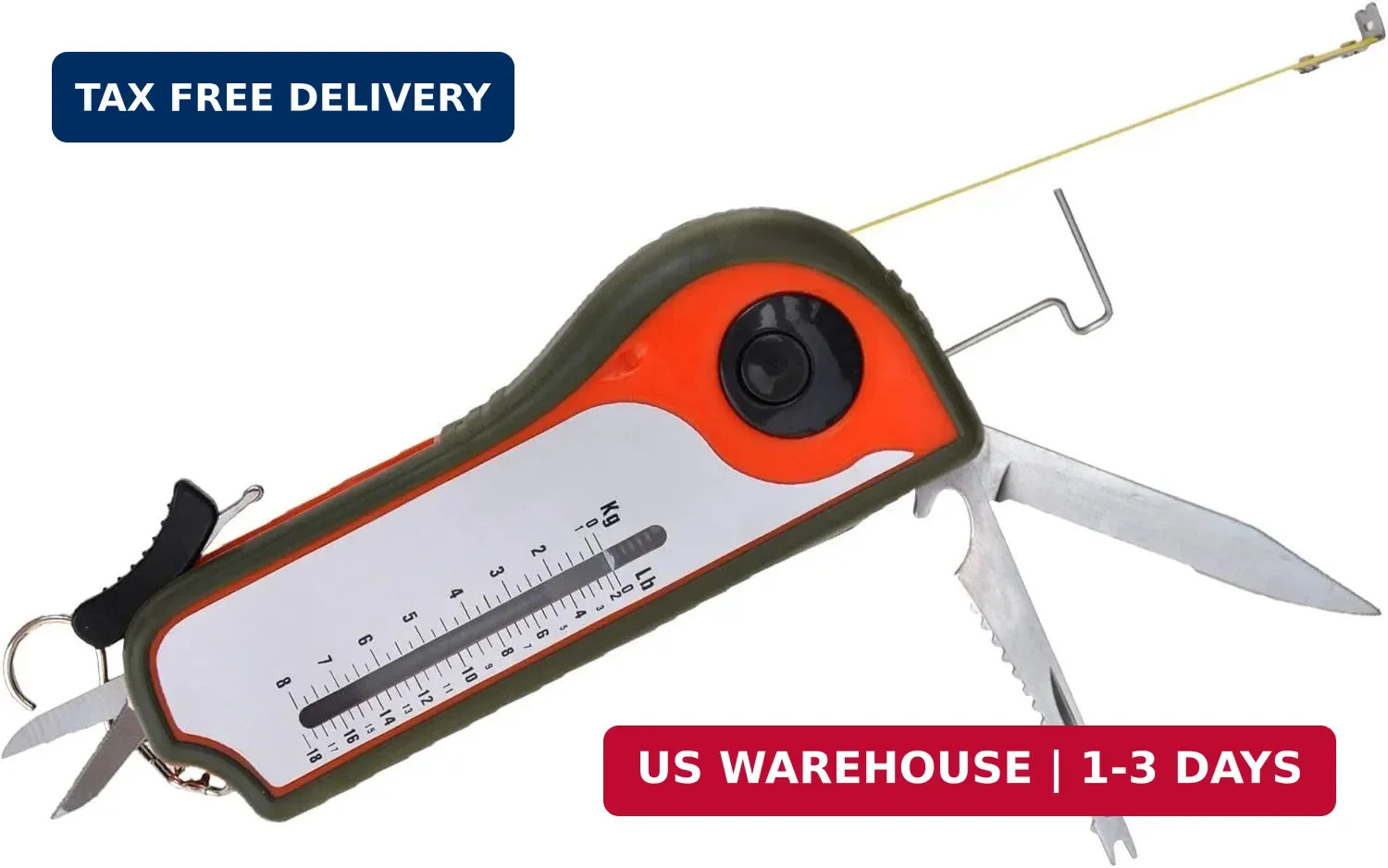 Fisherman Gift Tool Fishing Multitool – Hook Remover, Scale Scraper, Tape Measur