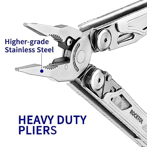 29-in-1 Heavy-Duty Multitool Pliers with Replaceable Wire Cutters & Saw, Camping