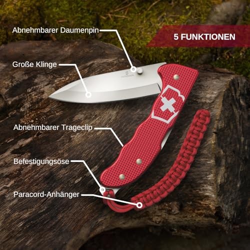 Victorinox Evoke Alox Swiss Army Knife Featuring a Foldable Blade with Thumb