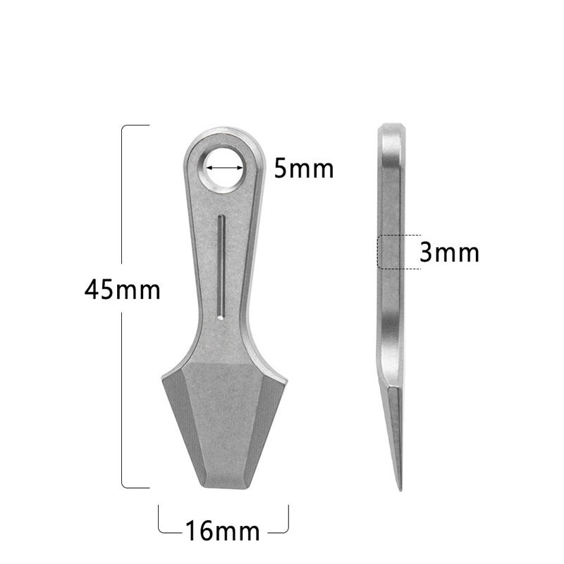 Mini Titanium Keychain Pry Bar Crowbar Necklace Pendant DIY Portable EDC Gadget