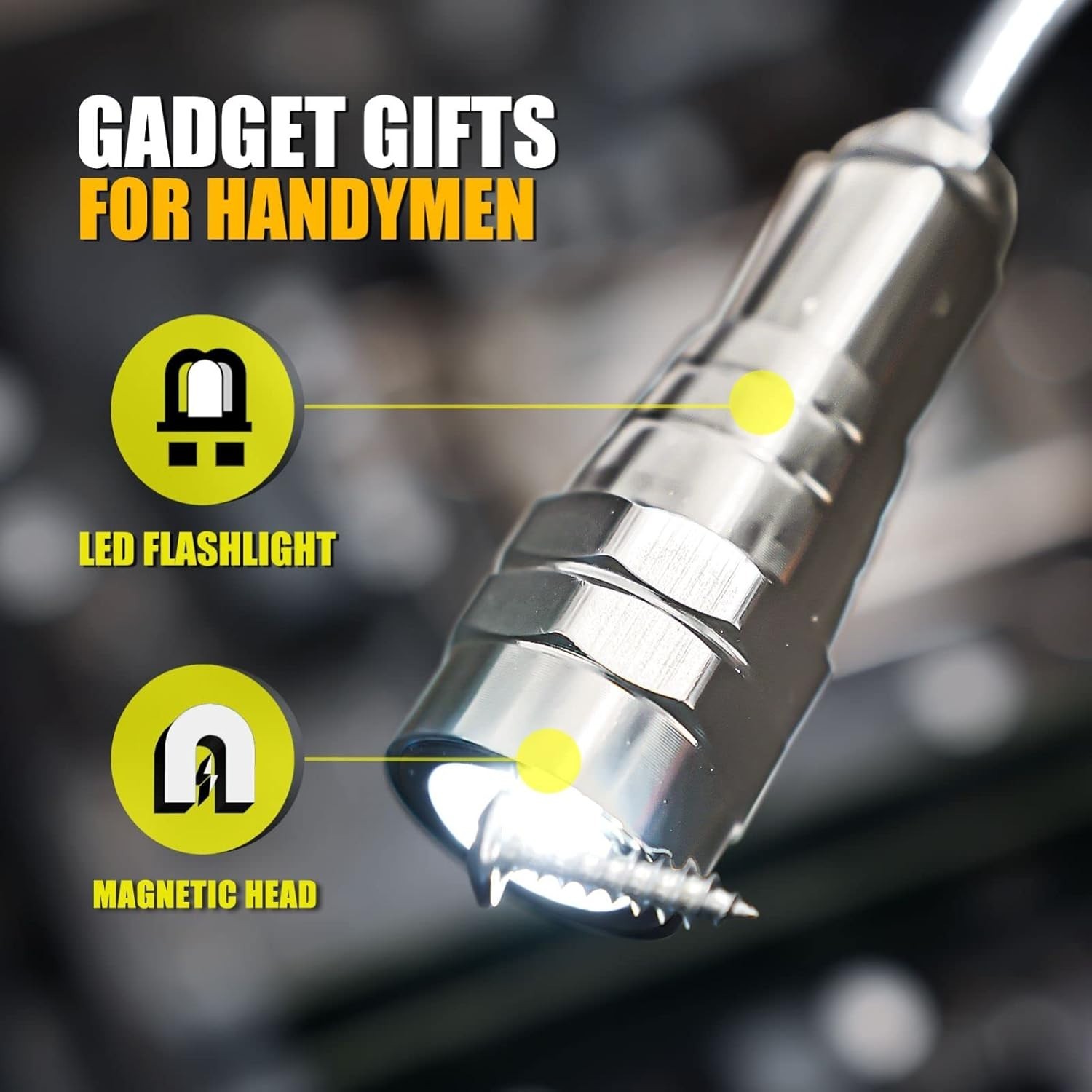 Dad Gifts, Magnetic Pickup Tool, Telescoping Magnet Flashlight, Fathers Day G…