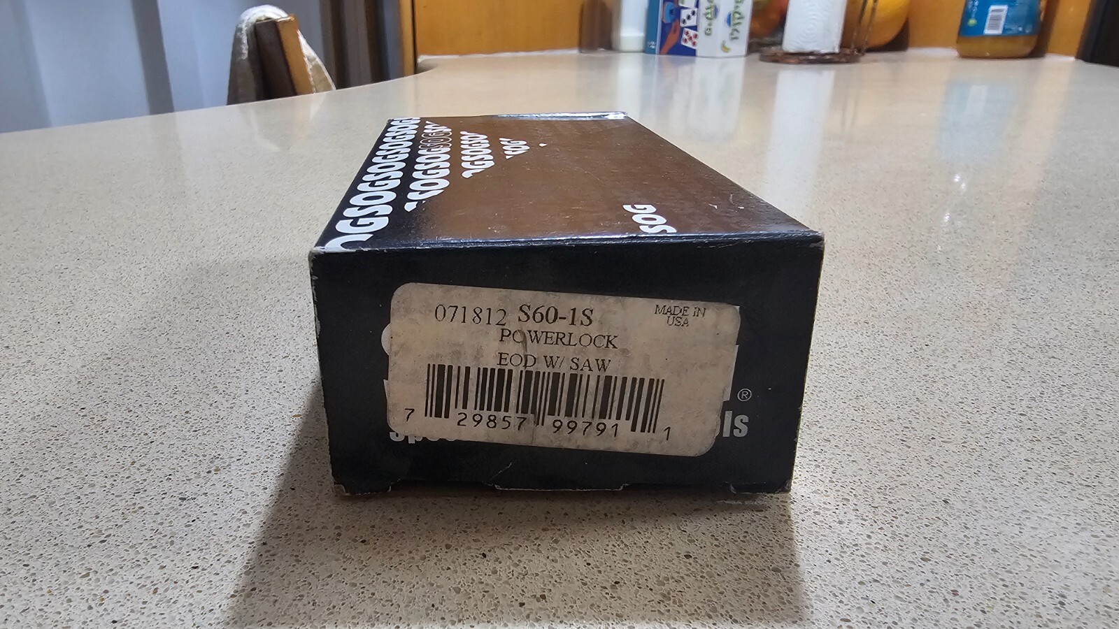 SOG S60-1s Powerlock Satin, Leather Case