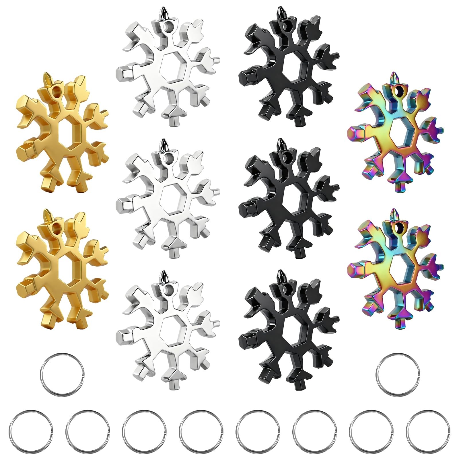 10 Packs Snowflake Multi Tool,18 in 1 Snowflake Multitool,Snowflake Wrench/Bo…