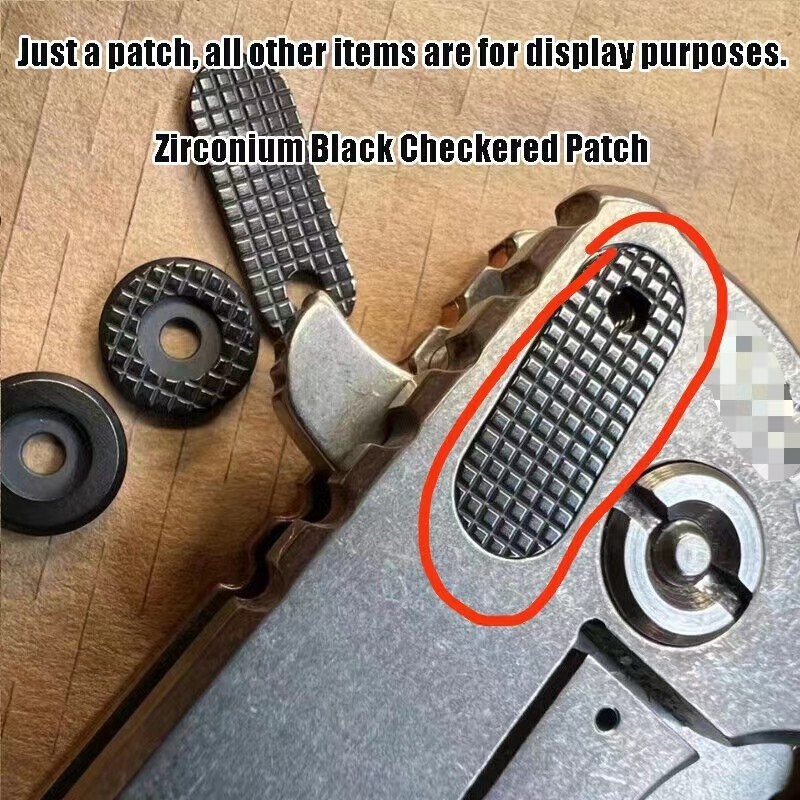 1pc Custom Made Zirconium Black Checker Filler Tab for Rick Hinderer XM18 3.5”