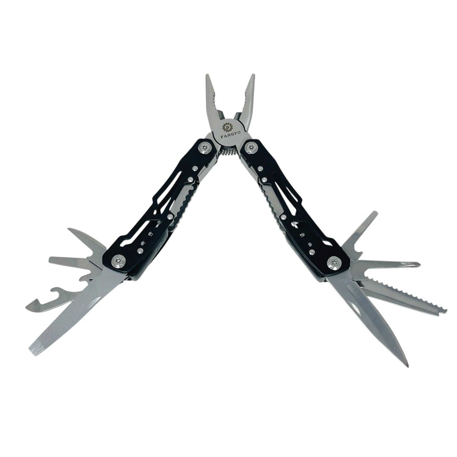 Fangfo & BOTC Unbranded Multi-Tool Tactical Skeleton Pliers Set Black EDC, 3 Pcs
