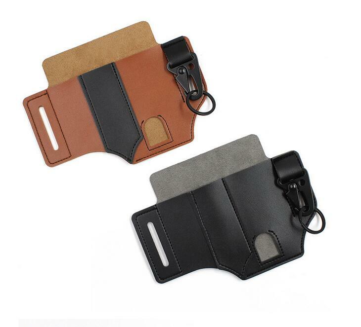 EDC Tactical Waist Bag Leather Multi Flashlight Knife Case Portable Tool Holster