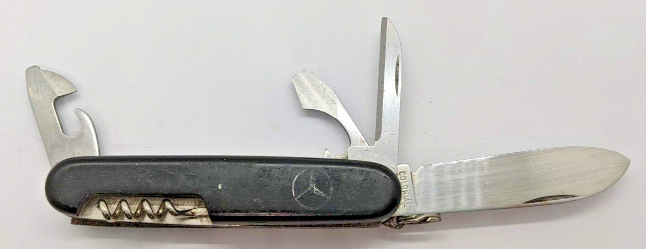Vintage Mercedes Colonial Prov USA Stainless Folding Multi Tool Pocket Knife