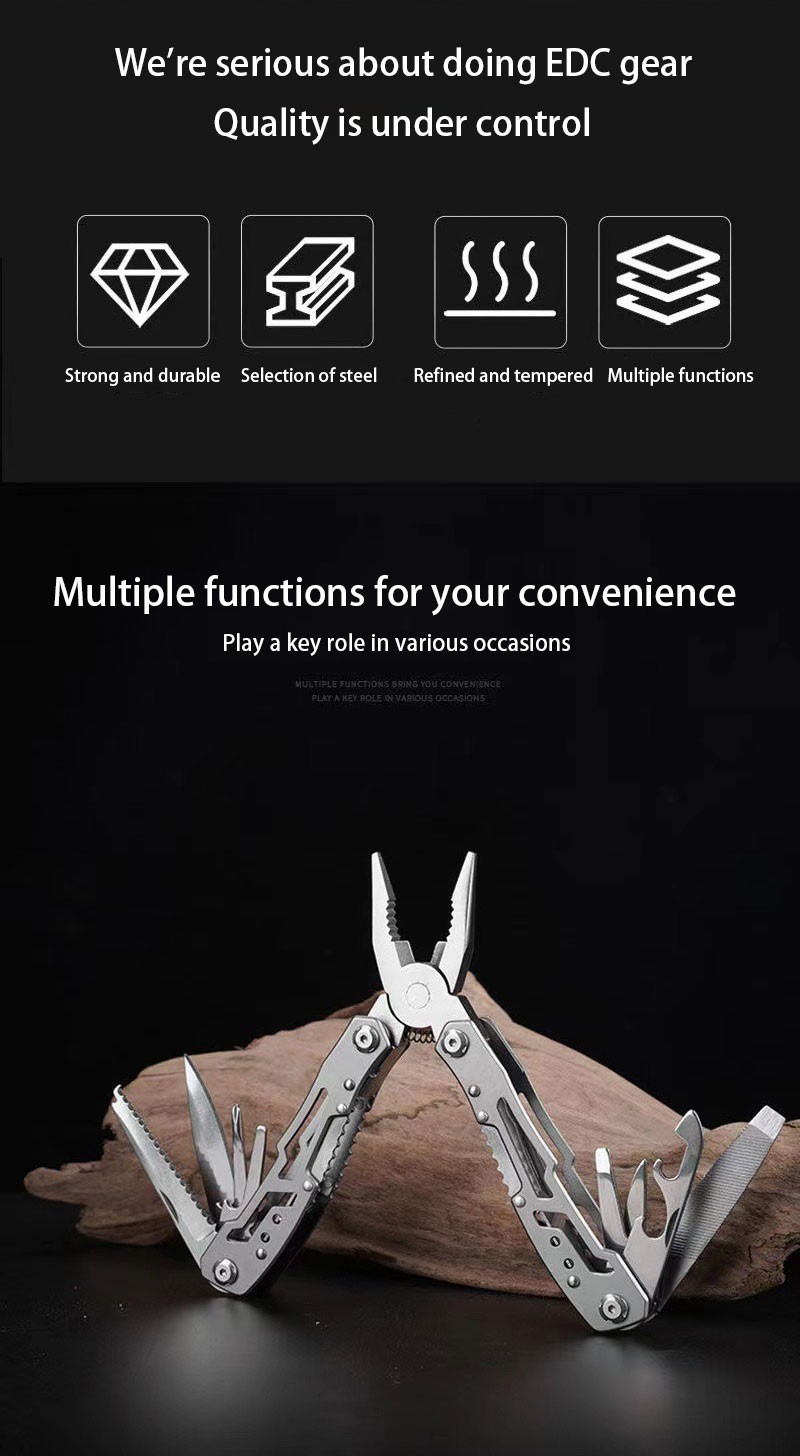 Multifunction Stainless Steel MultiTool – Small Size Folding Pliers with Key Ring