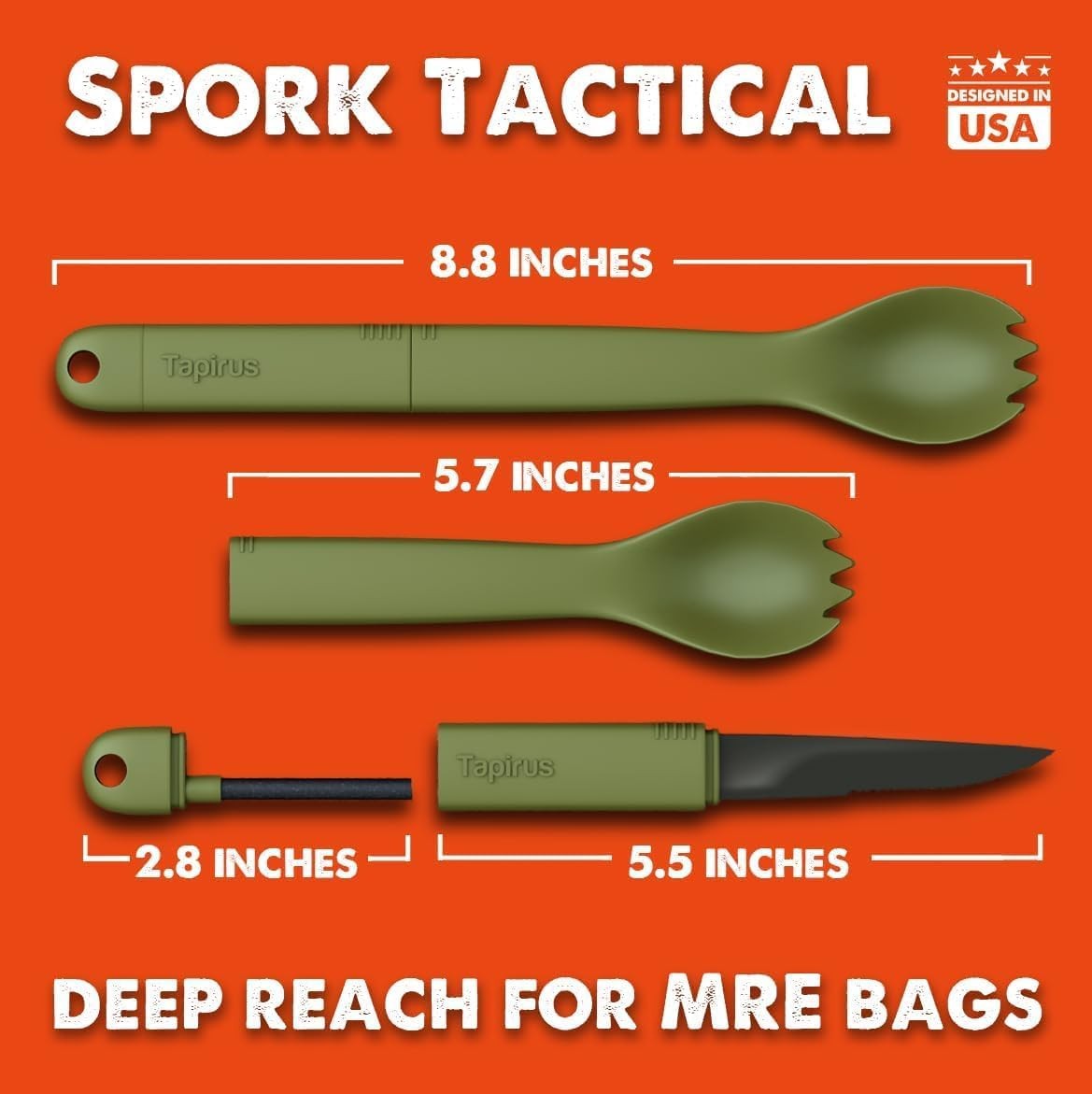 BPA Free Multipurpose Spoon Fork Knife Outdoor Backpacking Hiking Cutlery Gear