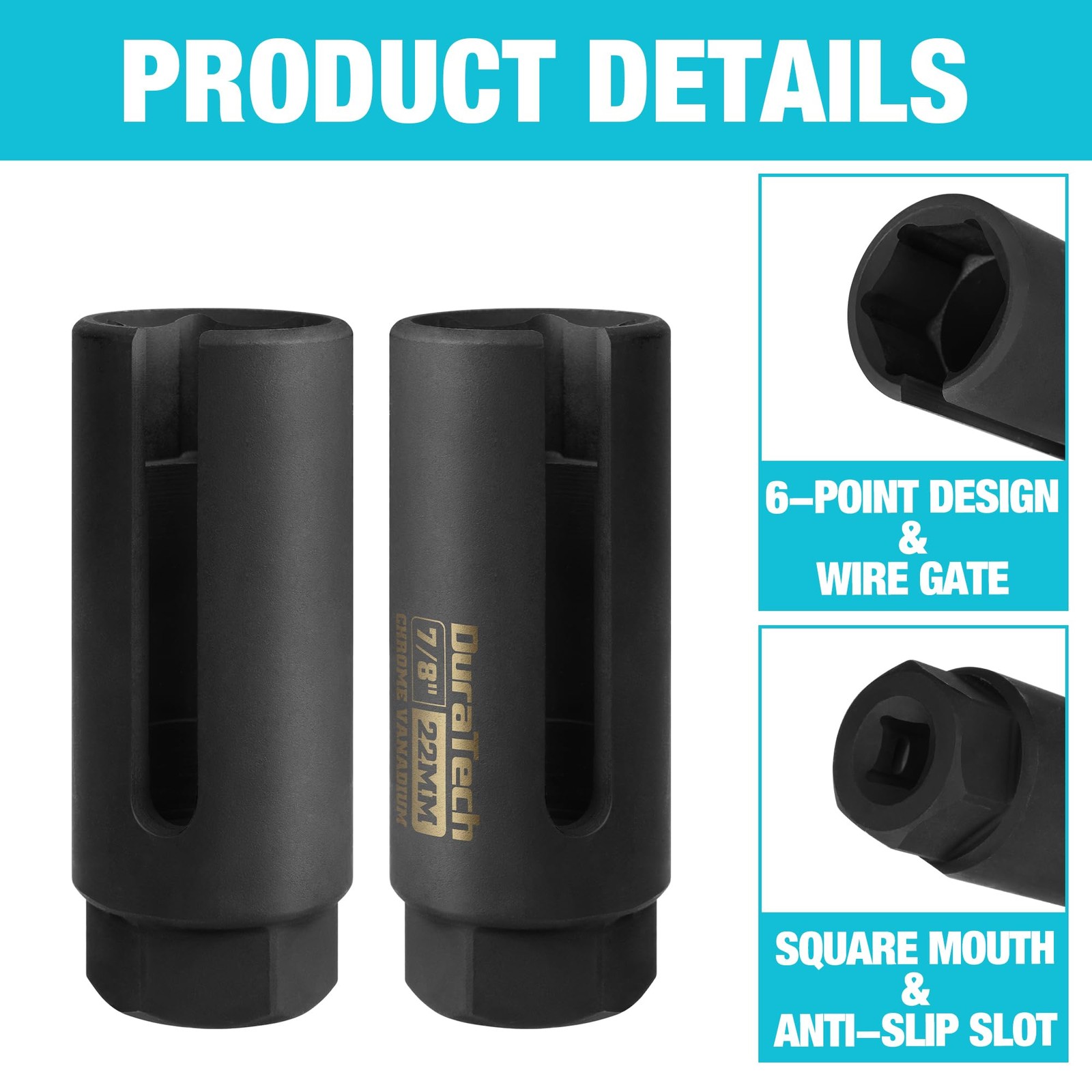 O2 Oxygen Sensor Socket 3/8″ Drive x 7/8″22mm, Oxygen Sensor Remover Tool Chr…