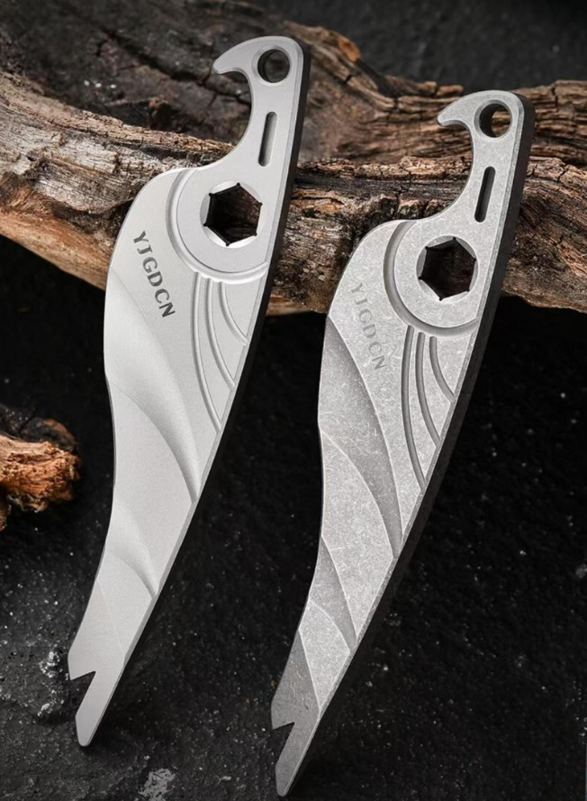 EDC Titanium Bottle Opener Pry Bar Crowbar Wrench Keychain Pocket Multi Tools A+