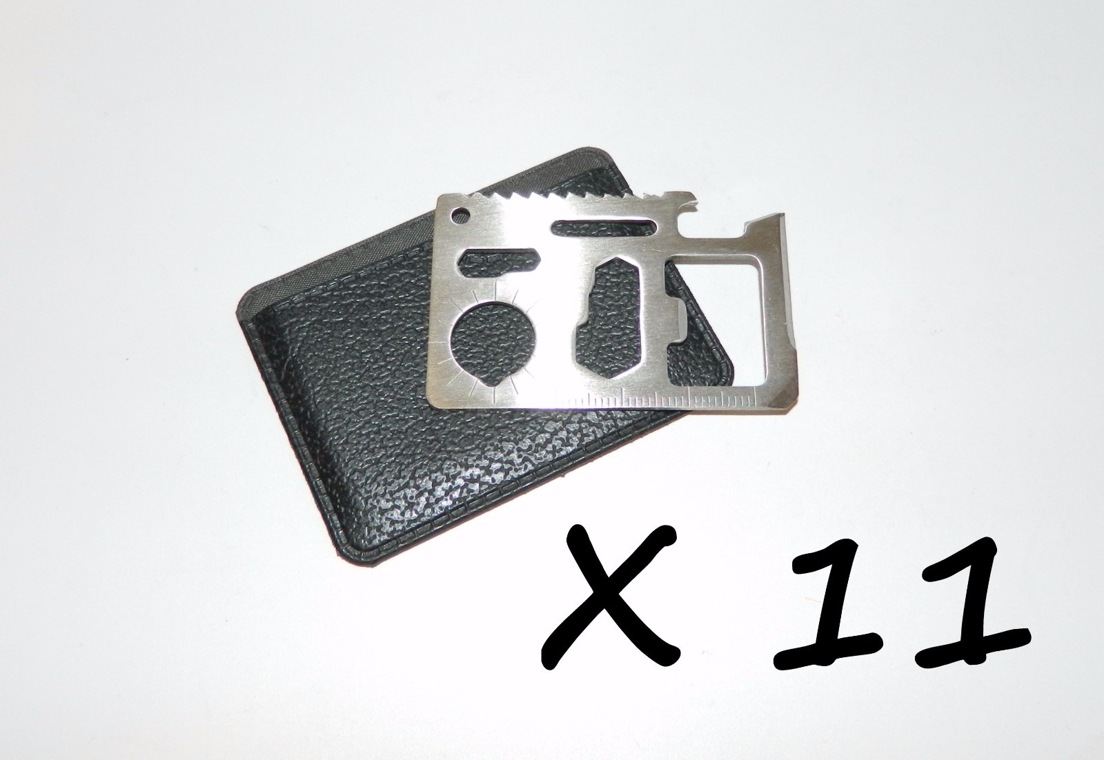 11 X Outdoor Emergency Survival Compact Thin Strong Multi Tool Card With Case