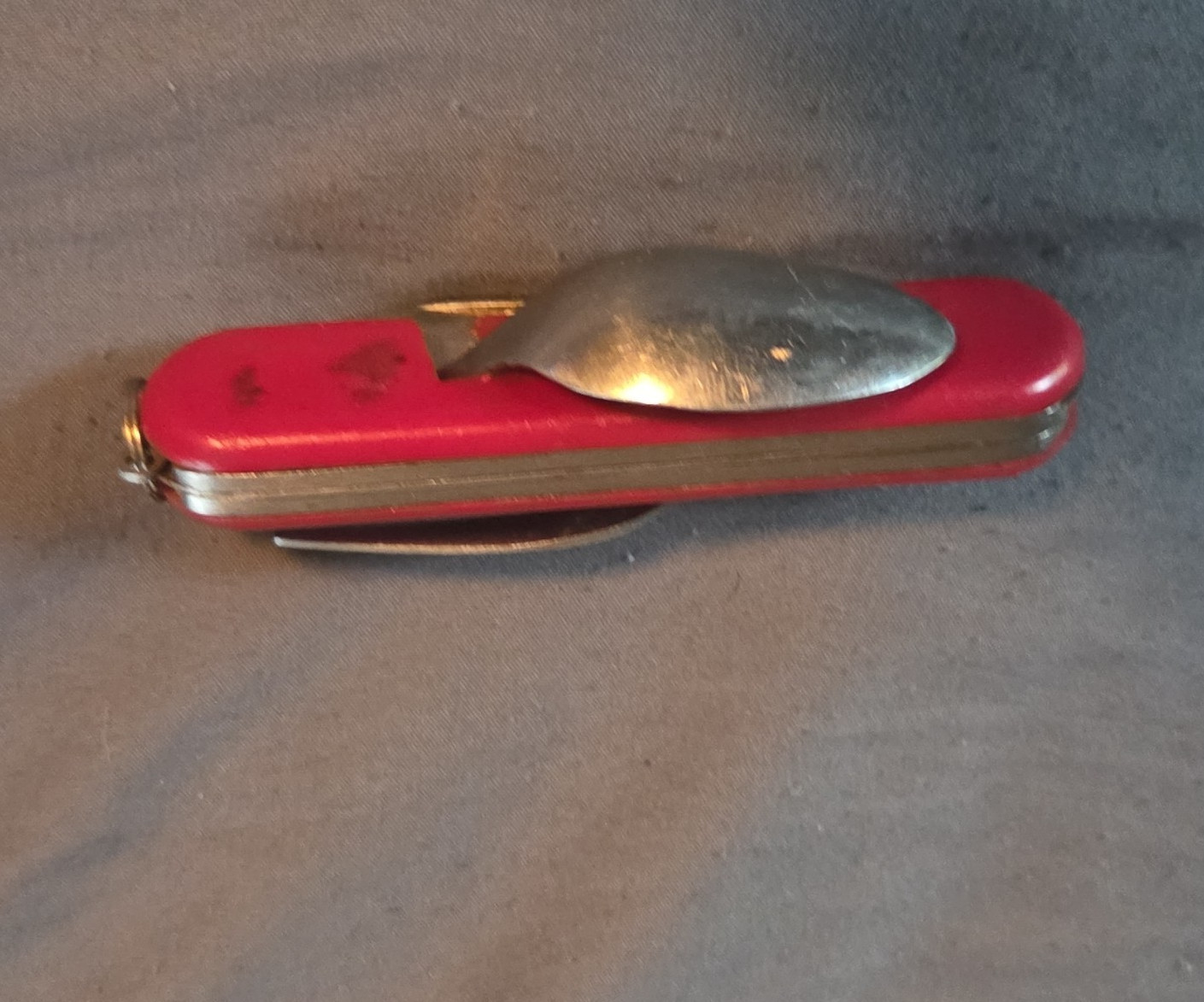 Sharp Red Camping Multi-Tool 5-in-1 Knife Fork Spoon Can/Bottle Opener