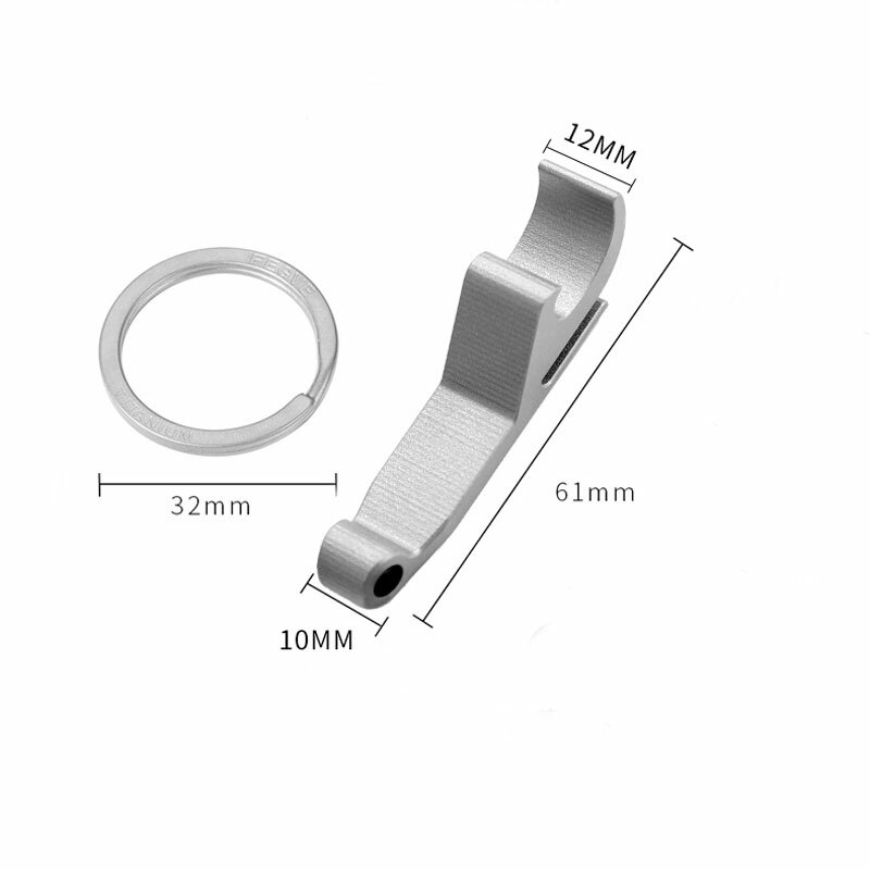 CNC EDC Titanium Alloy Bottle Opener Key Chain Pendant Tool with 32mm Key Ring