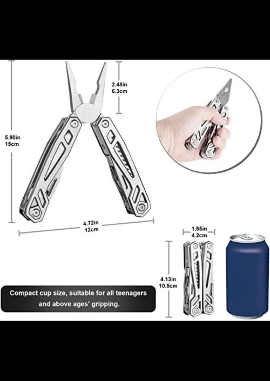 WETOLS Multitool 21-in-1 Hard Stainless Steel Multitool Foldable & Self-Locki…