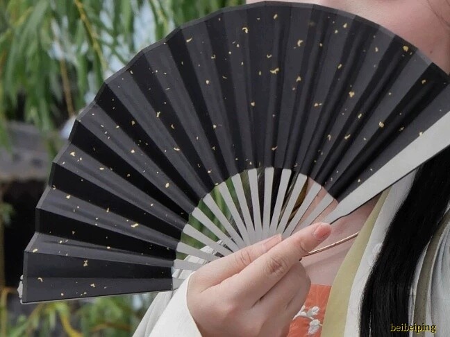 6” Titanium Alloy Folding Fan Martial Arts Portable Carving Kung Fu Tai Ji NEW