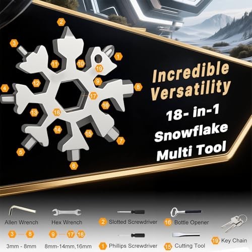 18-in-1 Snowflake Multi Tool 2 Pack – Perfect Stocking Stuffers & White Elephant