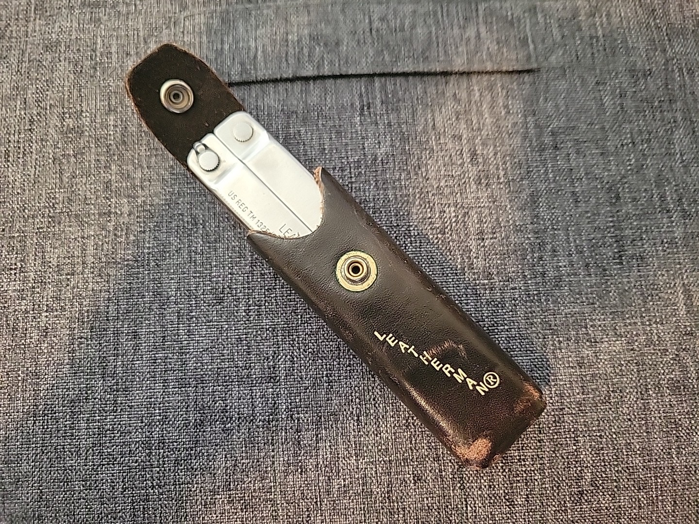 Vintage Original Leatherman Multi-Tool Portland OR TM 1325473 w/ Leather Sheath