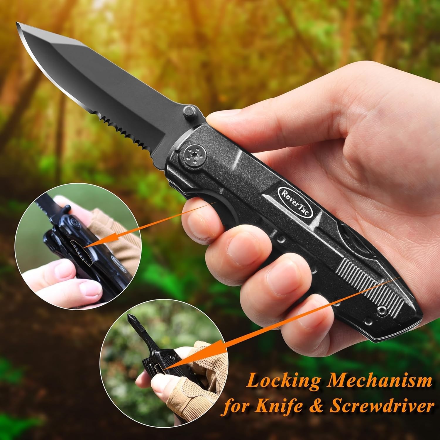 Pocket Knife, 15-in-1 Multitool with Pliers, Bottle & Can Opener, 9 Screwdriv…