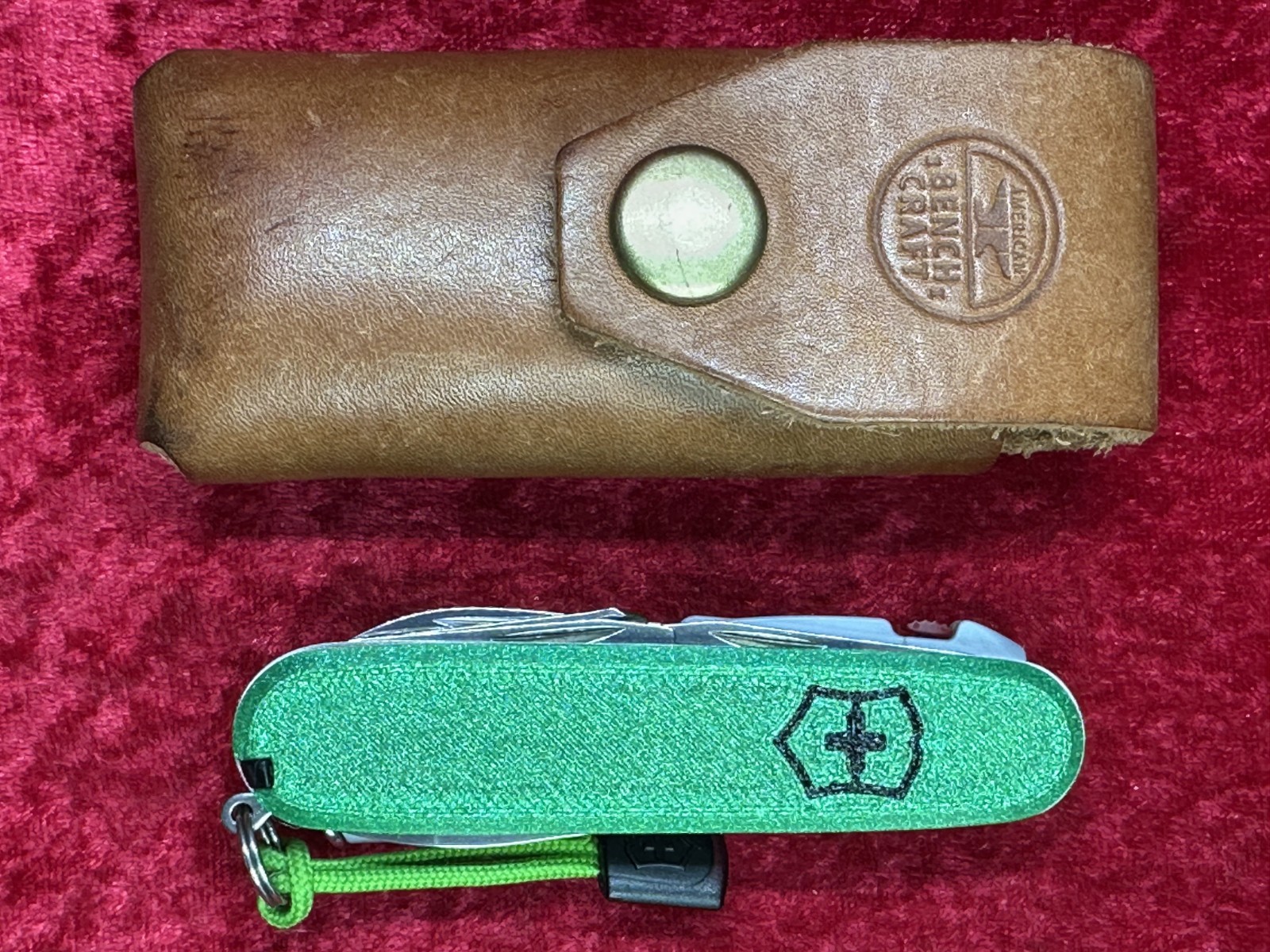 Victorinox Spartan Lite Green 3D Printed Scales Swiss Army Knife w/Sheath (664)