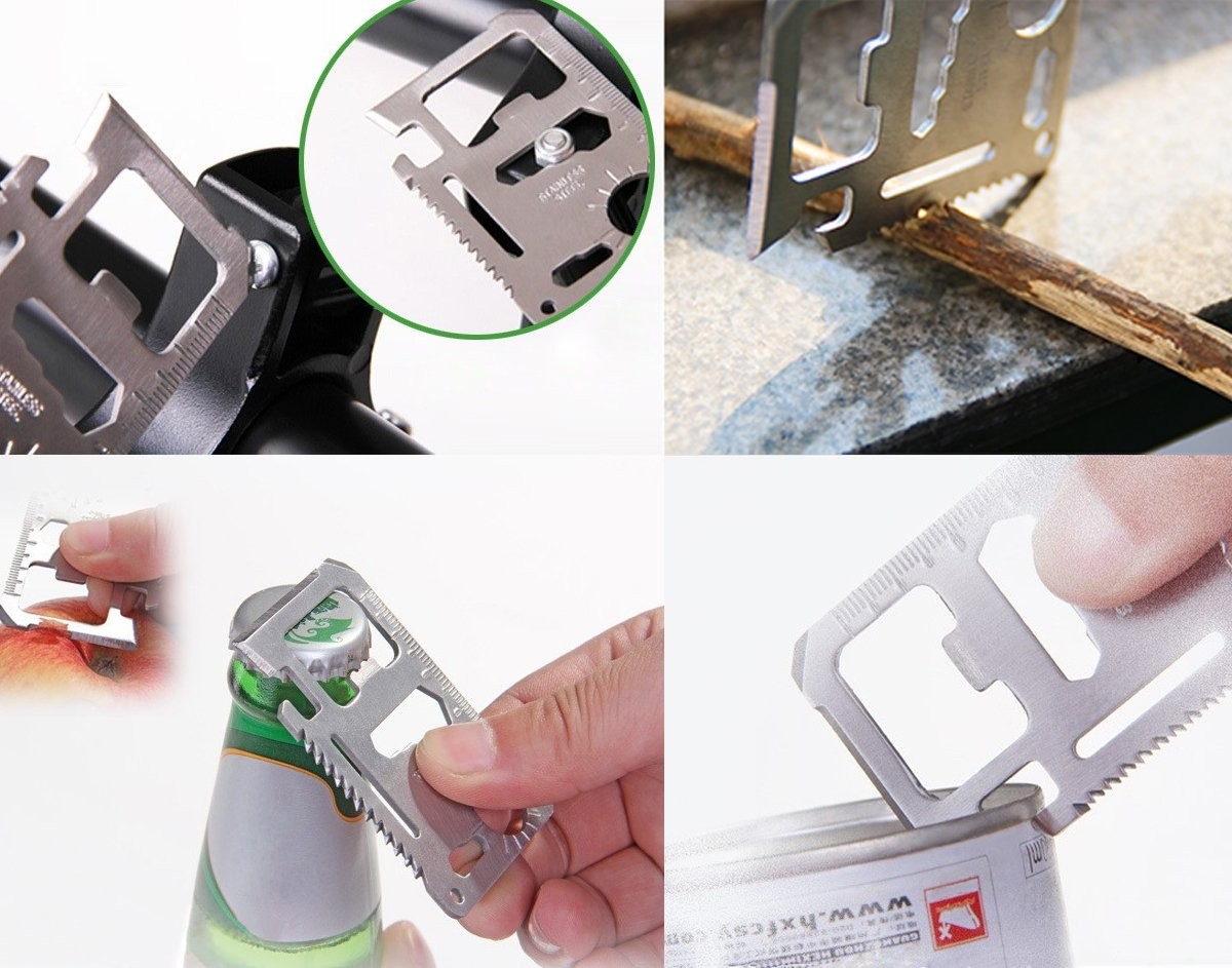 Credit Card 11in1 Survival Pocket Tool Thickened Stainless Beer Opener Steel/inc