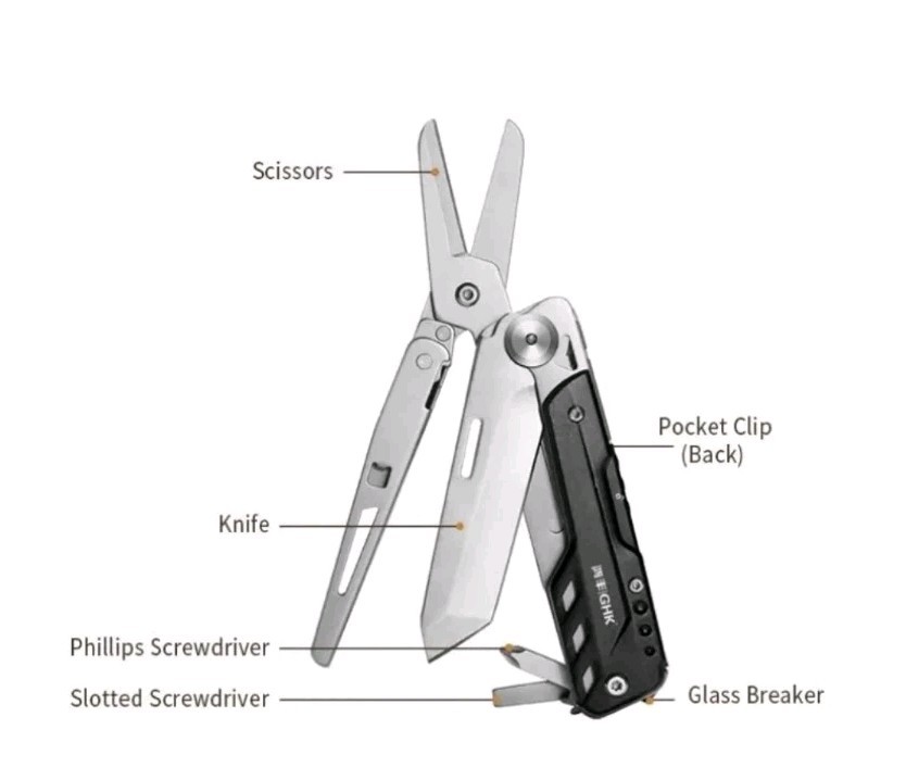 Pocket EDC 2-into-1 MultiTool • Large Scissors & Knife w/ Magnetic Connector