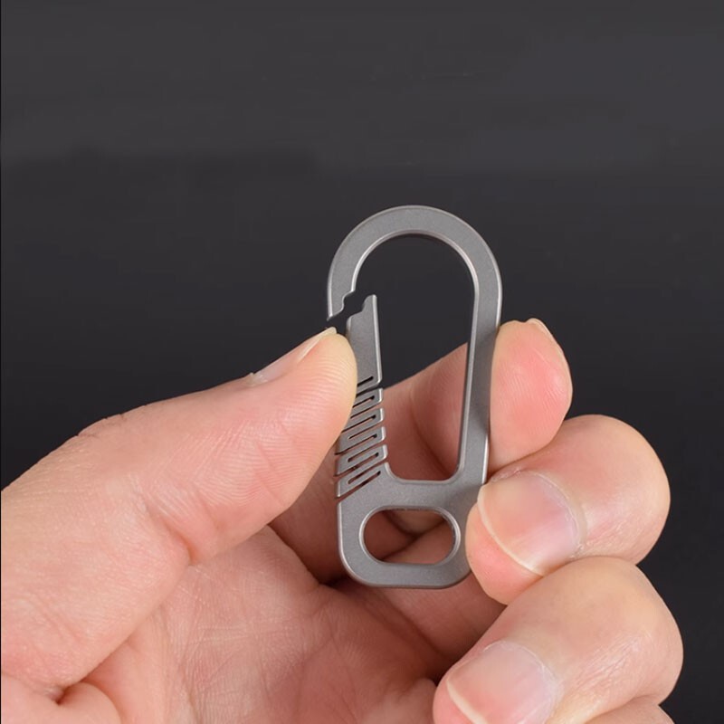 TC4 Titanium Alloy Keychain Backpack Hanging Buckle EDC Outdoor Key Carabiner
