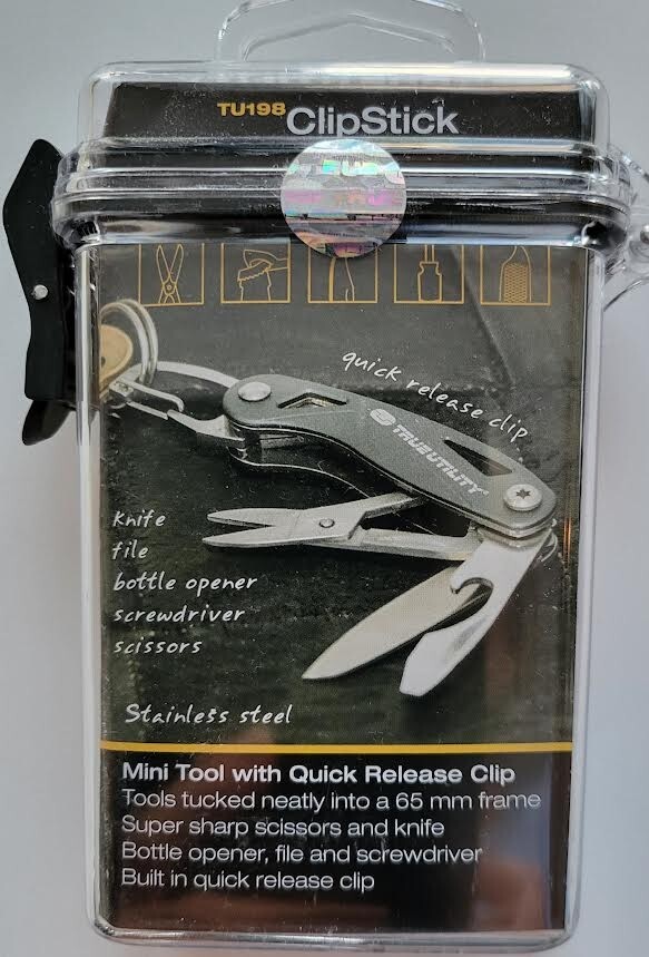 True Utility ClipStick 6-In-1 Slim Design Carabiner Multitool