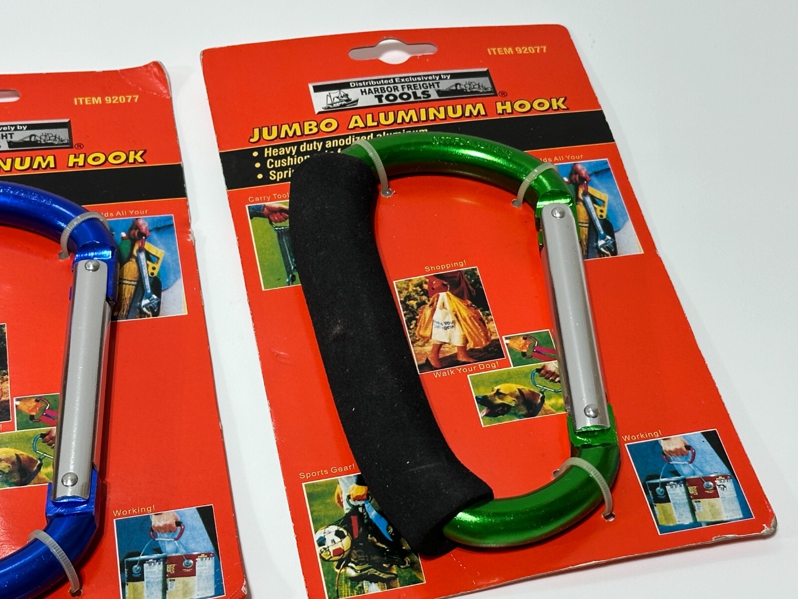 NEW 5pc Heavy Duty Aluminum Jumbo Multi Use Hook, Cushioned Grip, Spring loaded