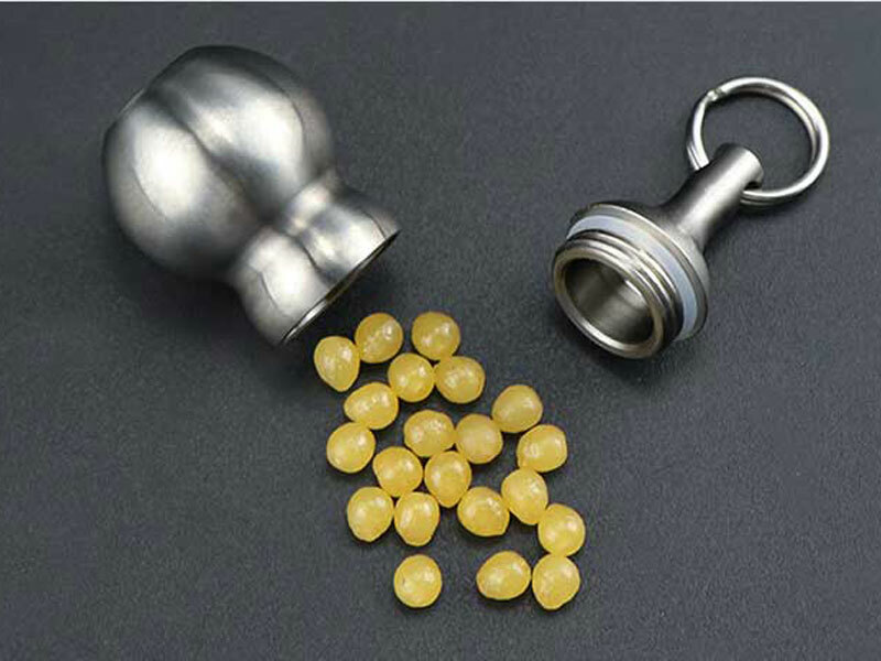 Outdoor Titanium Keychain Waterproof Box Sealed Tank Pendant EDC Survival Tool