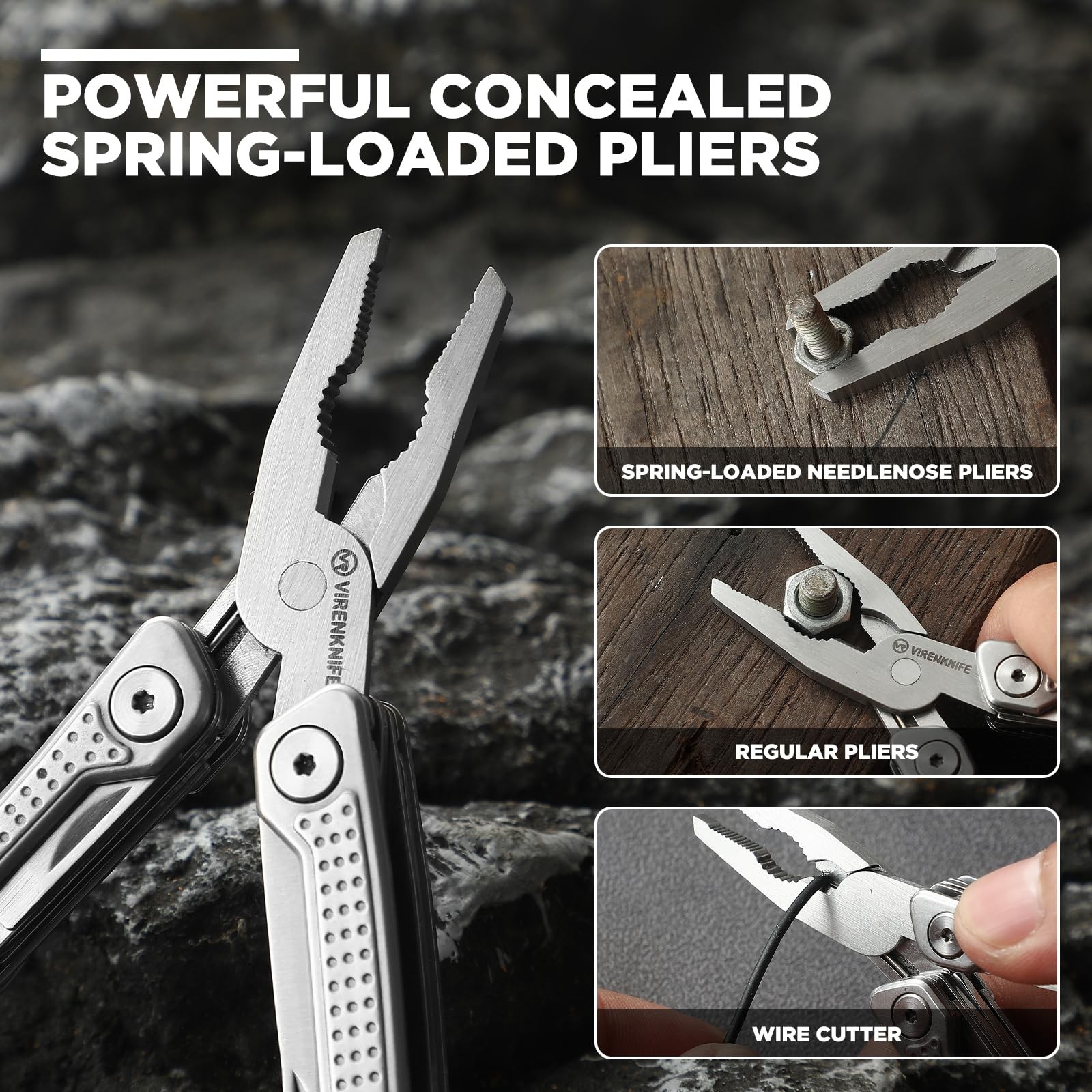 VIRENKNIFE Multitool,11-in-1 Mini EDC Multitool，Gifts for Men,Stainless Steel…
