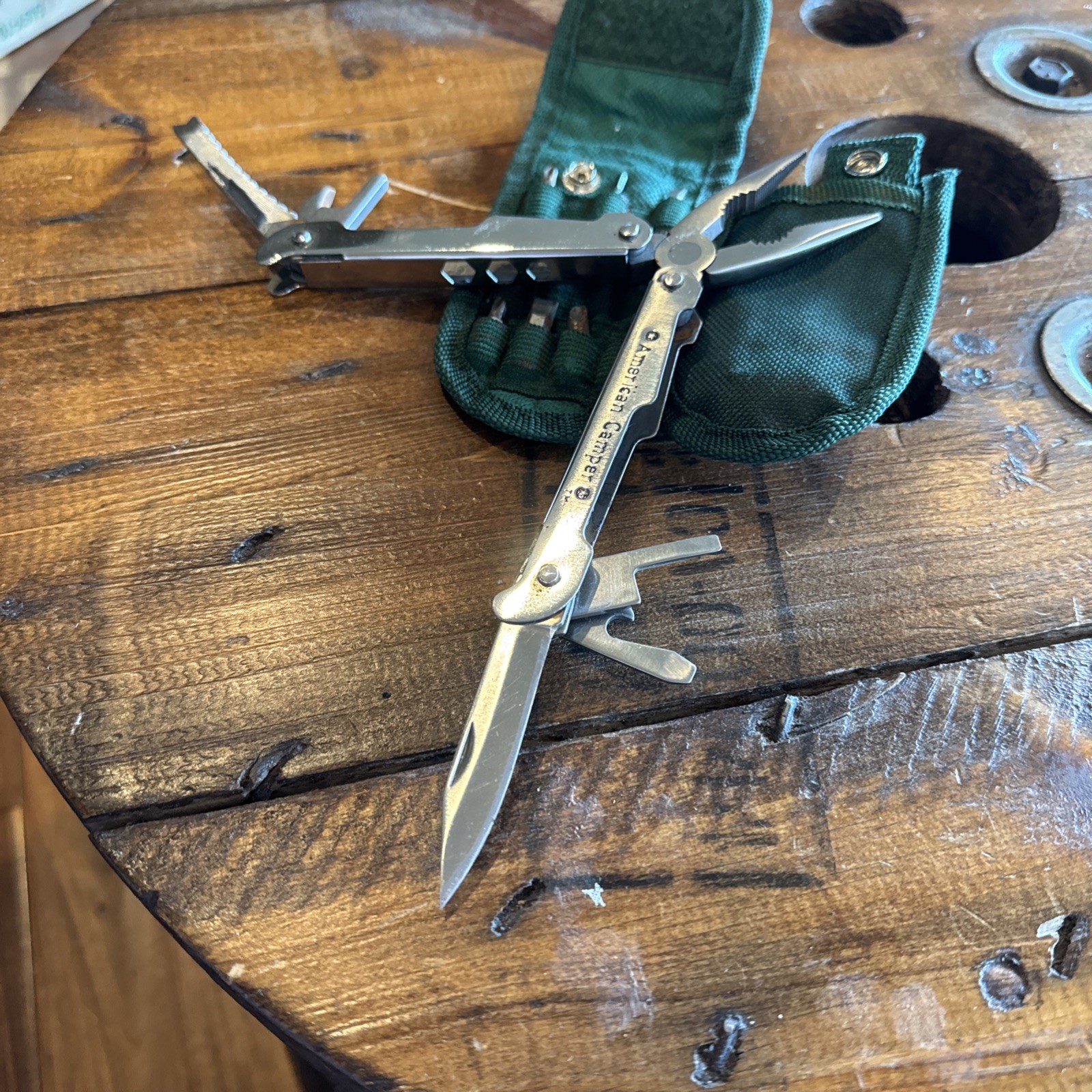 Vintage American Camper Stainless Steel Multi Tool W/ Nylon Case & Bits