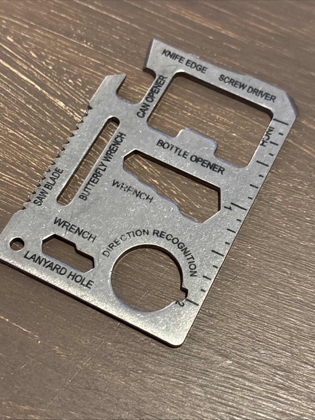 Wallet Multi Survival Tool Stainless Steel Credit Card Size Thin 11 in 1