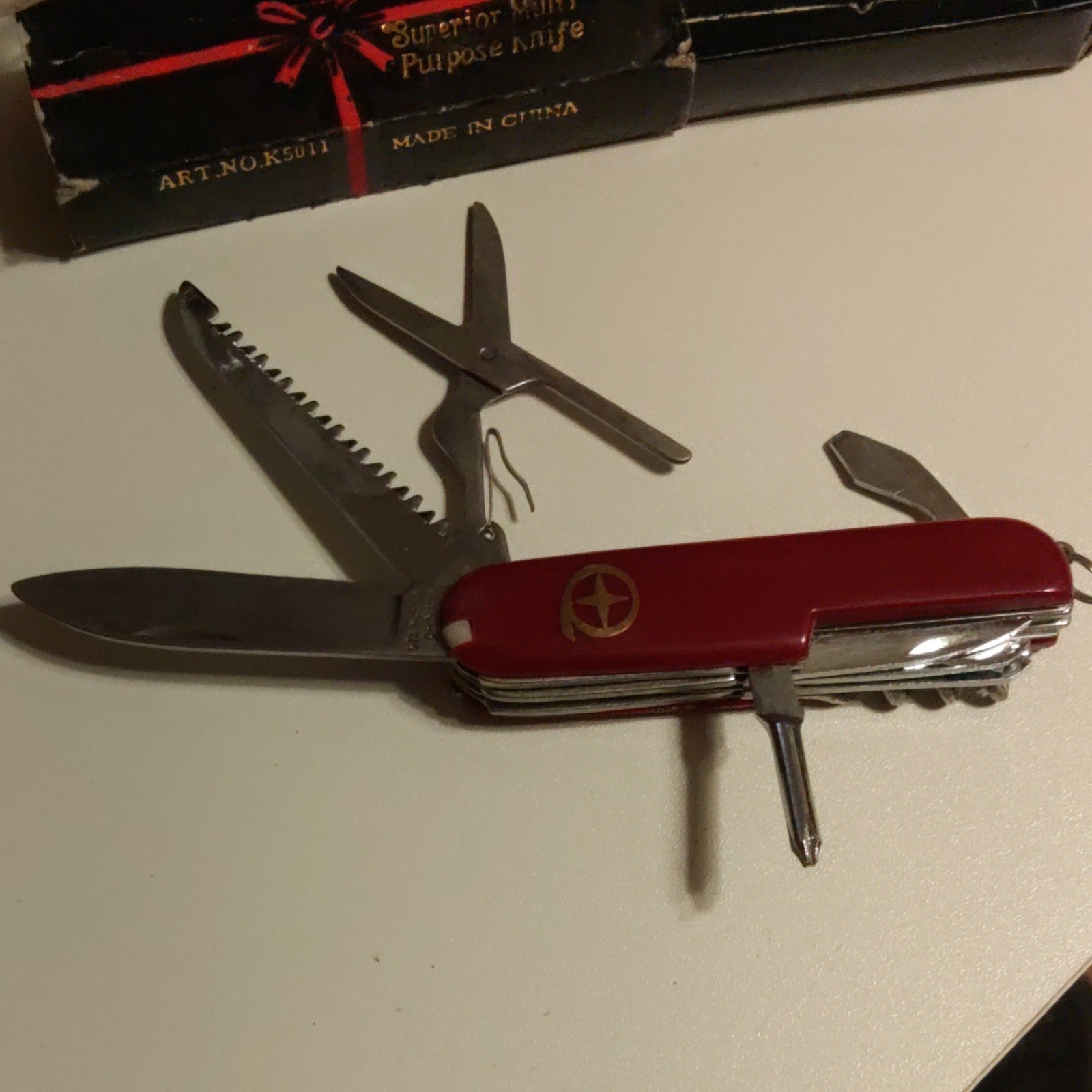 Superior Multi Purpose Knife 6-in-1 Multi-Tool Red 2in Straight Edge K5011
