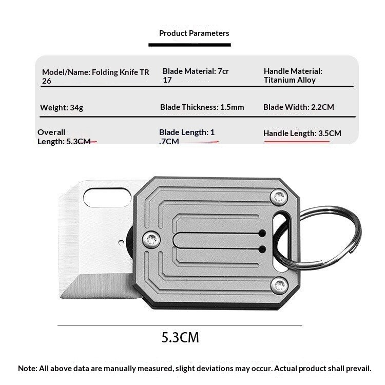 Mini titanium alloy folding keychain EDC tool Portable Back clip
