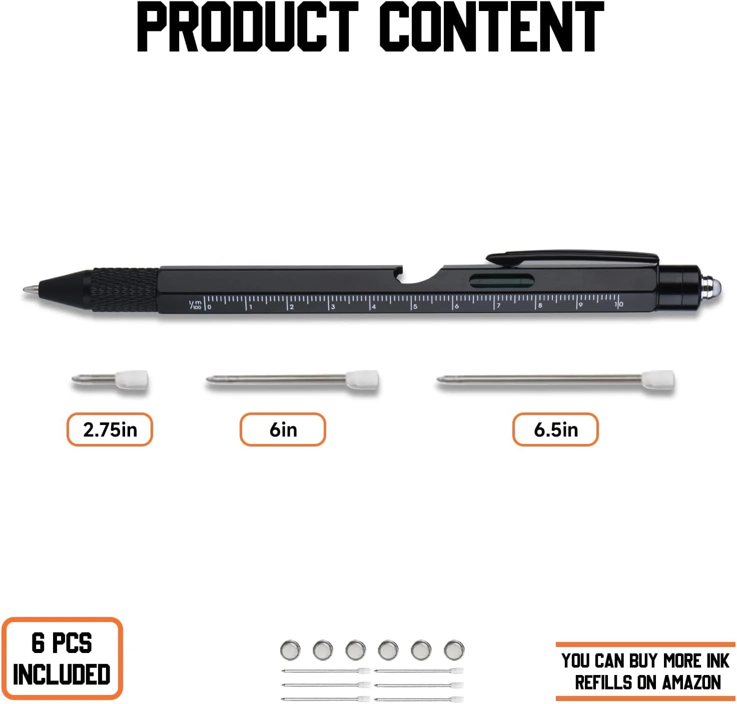 Gifts for Men Christmas- Multitool Pen with LED Light, Flathead, Phillips Screwd
