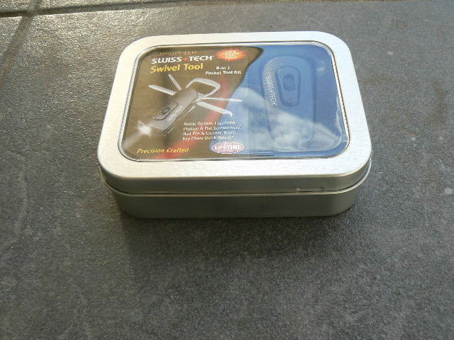SWISS+TECH Swivel Tool ST60322 8-in-1 Pocket Knife Multi Tool Kit In Gift Tin